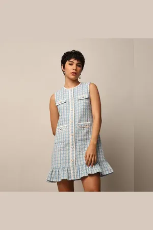 ONLY White Sleeveless Tweed Short Dress