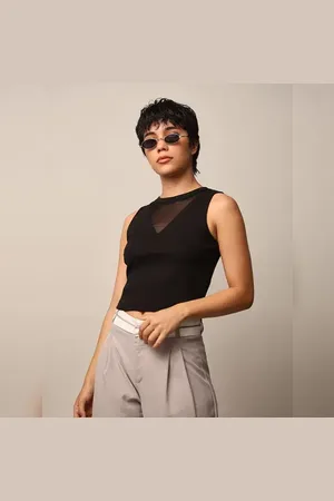 ONLY Black Ribbed Vest Top