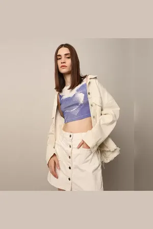 ONLY White Printed Cropped Top