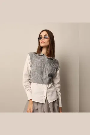 ONLY Grey Shirt Insert Pullover-Top