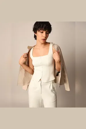 ONLY LIGHT GREEN FRONT-BUTTON VEST TOP