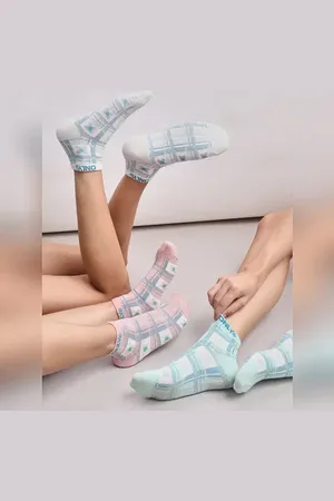 ONLY Pack Of 3 Printed Ankle Length Socks