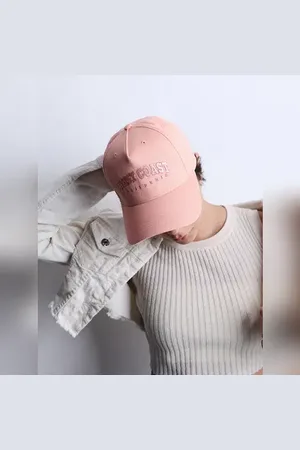 ONLY Coral Pink Embroidered Twill Cap