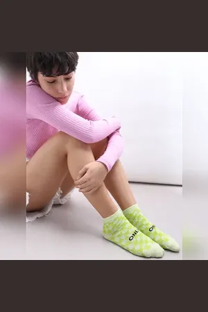 ONLY Pack Of 3 Check Ankle Length Socks