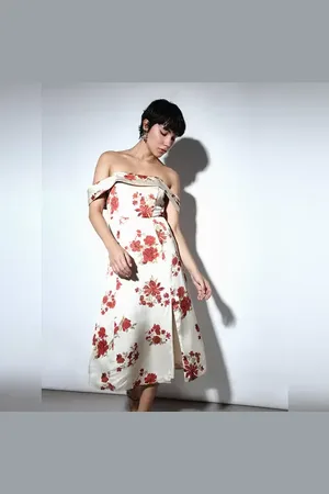 ONLY White Floral Off-Shoulder Dress