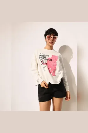 ONLY White Printed Sweatshirt
