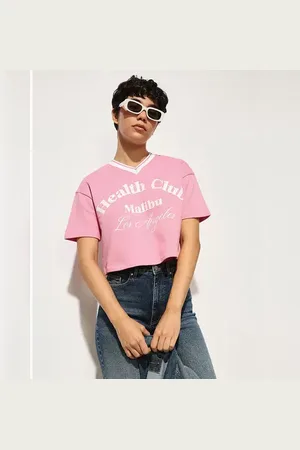 ONLY Pink Printed Boxy T-shirt