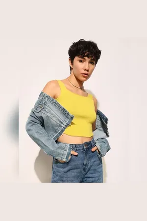 ONLY Yellow Short Fitted Corset Top