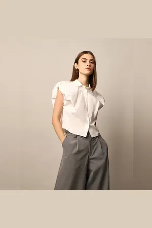 ONLY WHITE CROPPED SHIRT