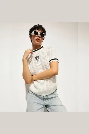 ONLY White Cable Knit Top