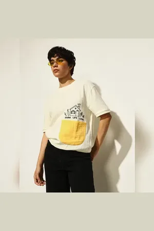 ONLY Off-White Printed Cotton T-Shirt