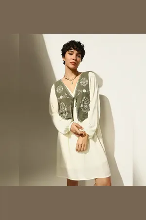 ONLY White Embroidered Dress