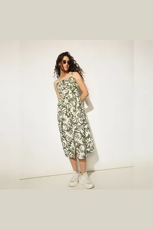 ONLY Olive Abstract Print Midi Dress
