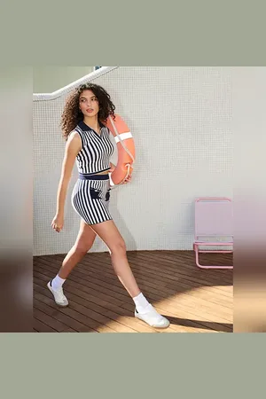 ONLY Navy Blue Striped Co-ord Set Skirt