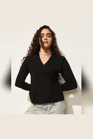 ONLY Black Waist Tie-Up Shirt