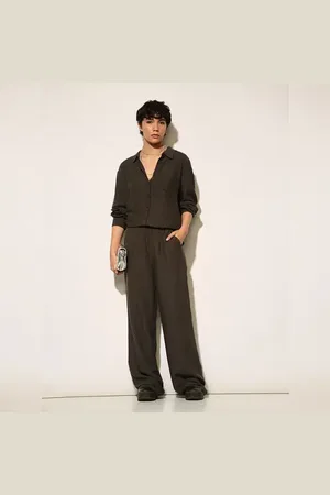 ONLY Moss Green Linen Blend Pants