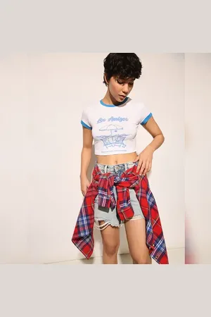 ONLY White Printed Cropped T-shirt