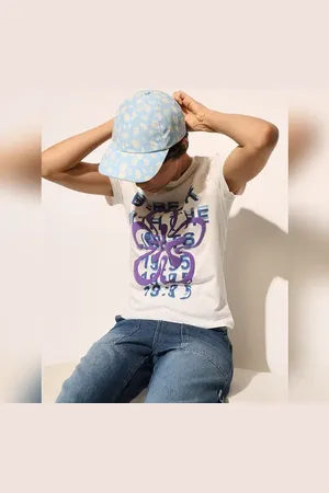 ONLY White Cotton Printed T-shirt
