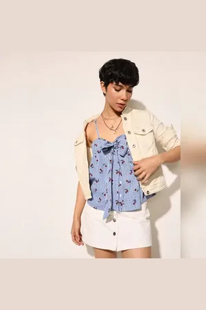 ONLY Blue Bow Detail Strappy Top