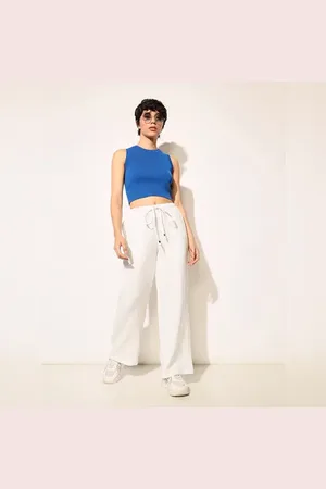 ONLY White Loose Fit Cotton Pants