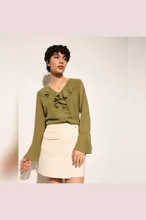 ONLY Olive Sheer Shirt