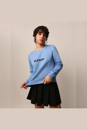ONLY Blue Stud Detail Sweatshirt