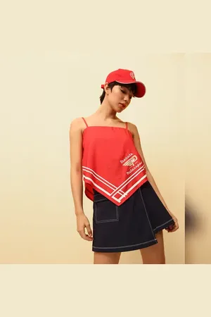 ONLY Red Peanuts Asymmetrical Top