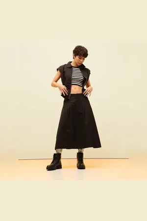 ONLY Black Twill Weave Skirt