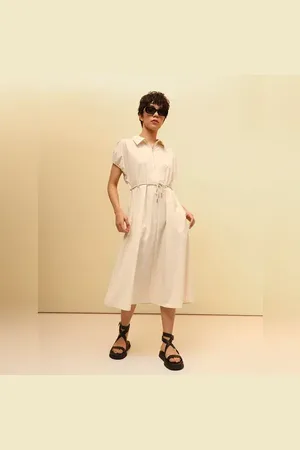 ONLY Beige Parachute Midi Dress