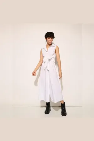 ONLY White Tie Belt Shirt Dress