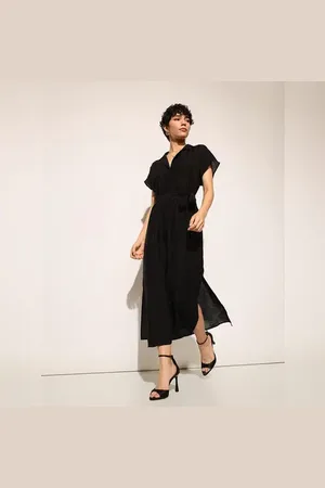 ONLY Black Midi Shirt Dress