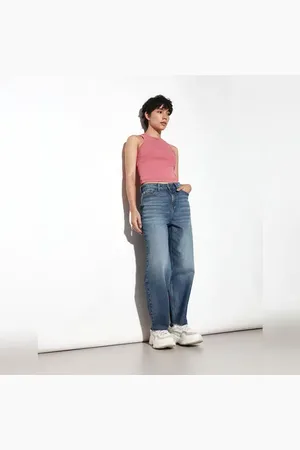 ONLY Blue High Rise Slouchy Fit Jeans