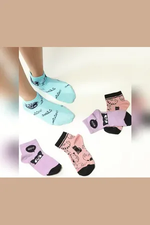 ONLY Pack Of 3 Printed Ankle Length Socks