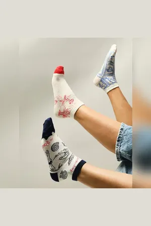 ONLY Pack Of 3 Printed Ankle Length Socks
