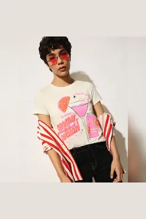 ONLY White Graphic Print Cotton T-shirt