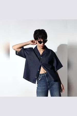 ONLY Dark Blue Oversized Denim Shirt