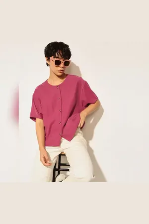 ONLY Maroon Regular Fit Shirt
