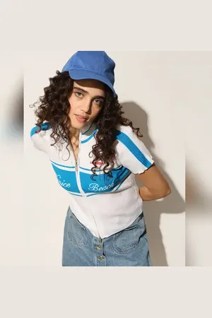 ONLY White Colourblocked Knitted T-shirt