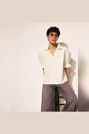 ONLY White Puff Sleeves Shirt