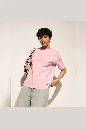 ONLY Pink Patch Work Print T-shirt