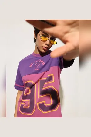 ONLY Purple Varsity Cotton T-shirt