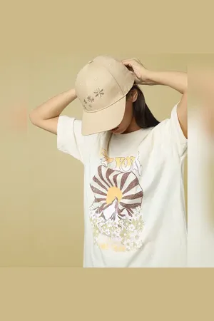 ONLY Brown Floral Embroidered Cap