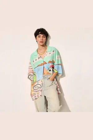 ONLY White Printed Oversized Shirt