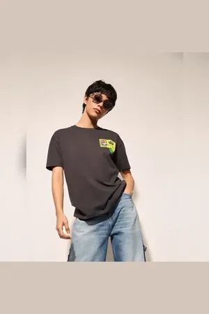 ONLY Black Printed Cotton T-shirt