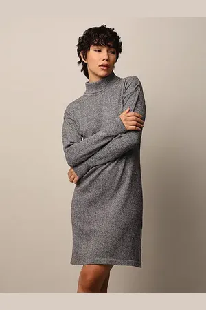 ONLY GREY TURTLENECK KNIT DRESS