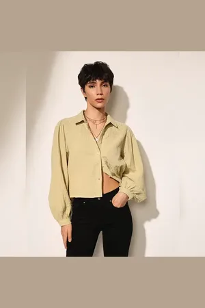 ONLY Green Embroidered Detail Shirt
