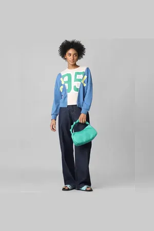 ONLY Blue Colourblocked Sweatshirt