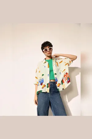 ONLY White Printed Viscose Shirt