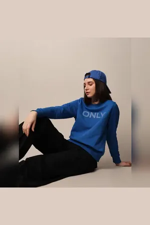 ONLY Dark Blue Logo Print Sweatshirt
