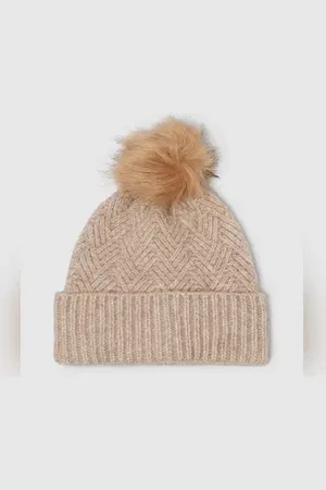 ONLY Beige Rib-Knit Beanie